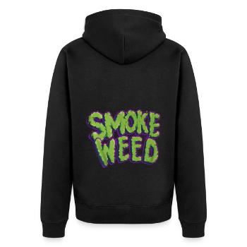 23F 0335 bk - Unisex Premium Organic Zip Hoodie - black - Back - Nico (187cm)