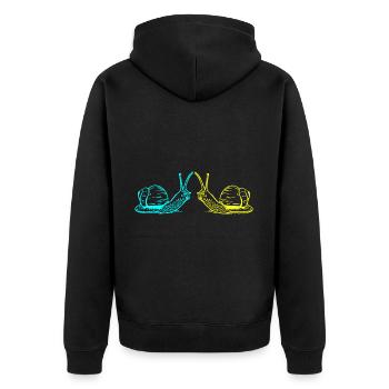 Snails Snail Shell Snail 80s 90s - Unisex Premium Organic Zip Hoodie - black - Back - Nico (187cm)