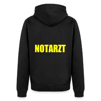Notarzt - Unisex Premium Bio Zip Hoodie - Schwarz - Hinten - Nico (187cm)