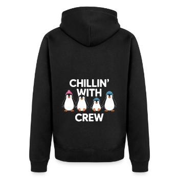 Chillin' With My Penguin Crew - Unisex Premium Organic Zip Hoodie - black - Back - Nico (187cm)