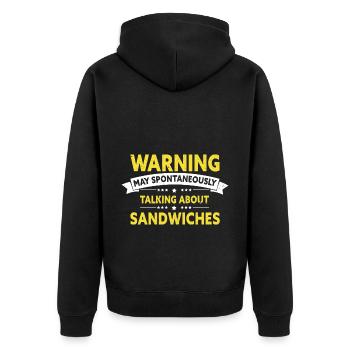Day and Night Sandwich Food Gift FastFood - Unisex Premium Organic Zip Hoodie - black - Back - Nico (187cm)