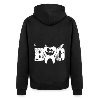 Dentist Halloween Costume Dental Assistant - Unisex Premium Organic Zip Hoodie - black - Back - Nico (187cm)