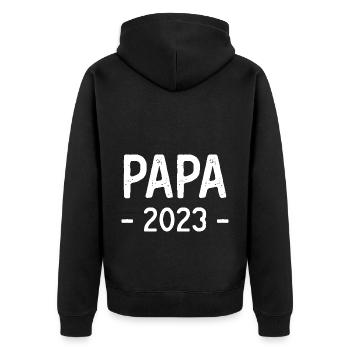 Dad 2023 Future Dad 2023 Gift Father 2023 - Unisex Premium Organic Zip Hoodie - black - Back - Nico (187cm)