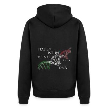 Italien, es ist in meiner DNA Geburtstag - Unisex Premium Bio Zip Hoodie - Schwarz - Hinten - Nico (187cm)