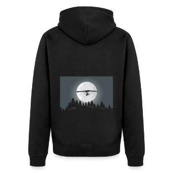 Hanggleiter Drachenflieger Deltasegler - Unisex Premium Bio Zip Hoodie - Schwarz - Hinten - Nico (187cm)