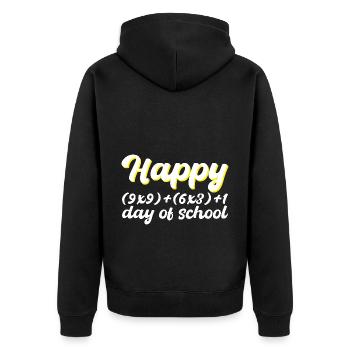 100 days of school Math Gift - Unisex Premium Organic Zip Hoodie - black - Back - Nico (187cm)