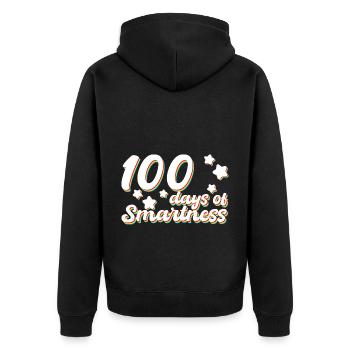 100 days of school Geschenkidee - Unisex Premium Bio Zip Hoodie - Schwarz - Hinten - Nico (187cm)