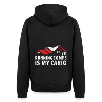 Running comps is my cardio house Immobi - Unisex Premium Organic Zip Hoodie - black - Back - Nico (187cm)