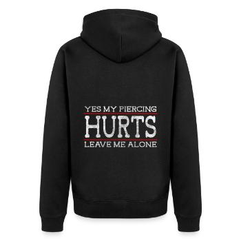 Piercer Stechen Körperschmuck Stecker - Unisex Premium Bio Zip Hoodie - Schwarz - Hinten - Nico (187cm)