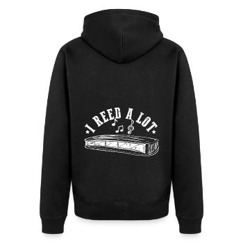 Französische Harfinisten und Harmonikaspieler - Unisex Premium Bio Zip Hoodie - Schwarz - Hinten - Nico (187cm)