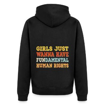 Les filles veulent juste avoir des droits humains fondamentaux - Veste à capuche bio Premium Unisexe - noir - Dos - Nico (187cm)
