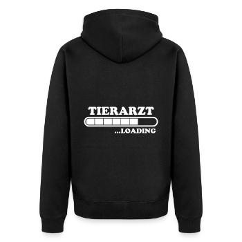 Tierarzt Spruch Beruf Lustiges Tierarzt Geschenk - Unisex Premium Bio Zip Hoodie - Schwarz - Hinten - Nico (187cm)