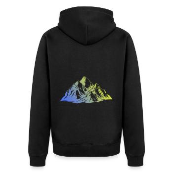 Paysage Montagnes Silhouette - Veste à capuche bio Premium Unisexe - noir - Dos - Nico (187cm)