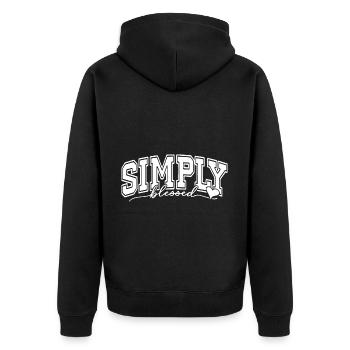 Bénissez simplement Inspirant Reconnaissant Positif - Veste à capuche bio Premium Unisexe - noir - Dos - Nico (187cm)