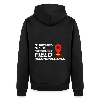 Reconnaissance de terrain SIG Géomètre Cartographie Humour - Veste à capuche bio Premium Unisexe - noir - Dos - Nico (187cm)