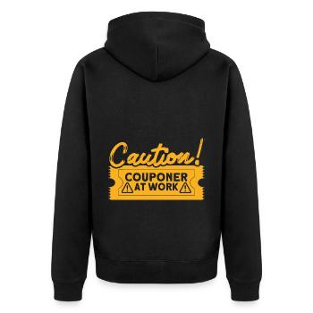 Coupon Shopper Discount Couponer Discount Sale - Unisex Premium Organic Zip Hoodie - black - Back - Nico (187cm)