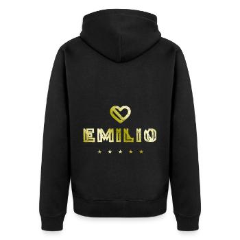 Emilio Cœur - Veste à capuche bio Premium Unisexe - noir - Dos - Nico (187cm)
