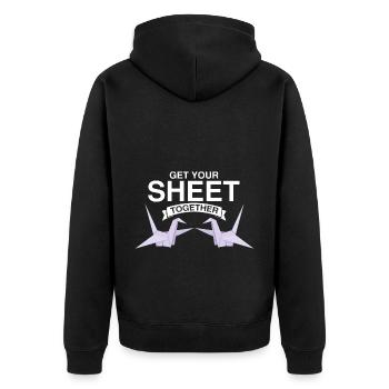 Conception d'origami Kirigami coloré - Veste à capuche bio Premium Unisexe - noir - Dos - Nico (187cm)