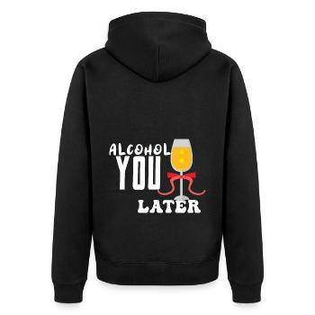 Alcool Vous plus tard Humour alcoolique Vodka-Liebhab - Veste à capuche bio Premium Unisexe - noir - Dos - Nico (187cm)