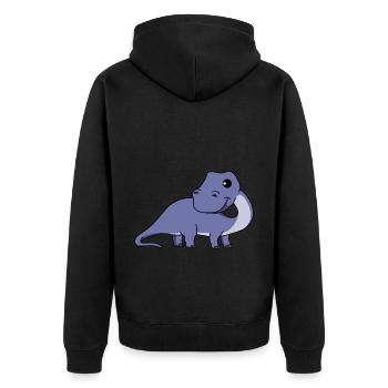 Dinosaur brontosaurus Comic - Unisex Premium Organic Zip Hoodie - black - Back - Nico (187cm)