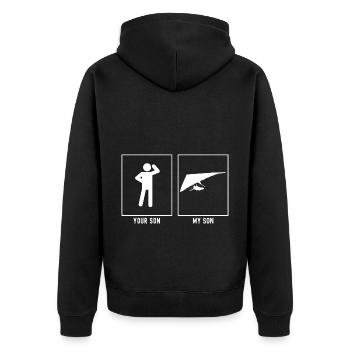 Votre fils - Mon fils - Fun Sky Gliding - Veste à capuche bio Premium Unisexe - noir - Dos - Nico (187cm)