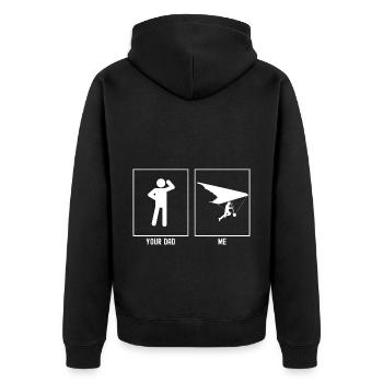 Your Father - Me - Gliding - Right - Unisex Premium Organic Zip Hoodie - black - Back - Nico (187cm)