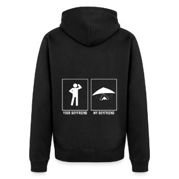Your Friend - My Friend - Gliding Professional - Unisex Premium Organic Zip Hoodie - black - Back - Nico (187cm)