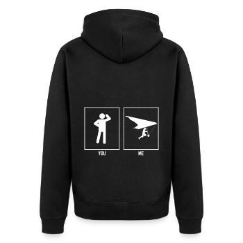 You - I - Himmelsgleißen Laufen - Unisex Premium Organic Zip Hoodie - black - Back - Nico (187cm)