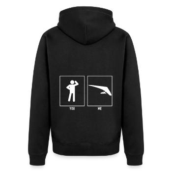 Vous - I - Himmelsgleißen Droite - Veste à capuche bio Premium Unisexe - noir - Dos - Nico (187cm)