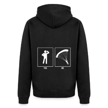 You - Me - Paragliding Leaning Left Vector - Unisex Premium Organic Zip Hoodie - black - Back - Nico (187cm)