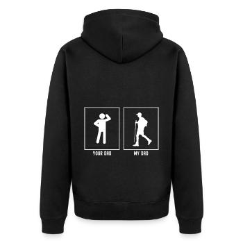 Ton Père - Mon Père - Promenade errante - Veste à capuche bio Premium Unisexe - noir - Dos - Nico (187cm)