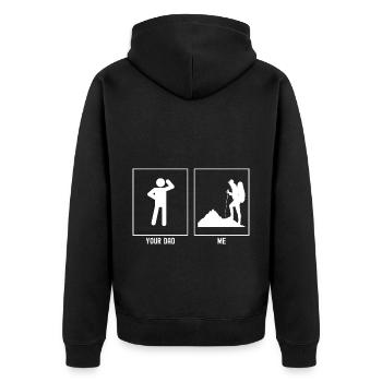 Ton père - Moi - Randonnée en solo - Veste à capuche bio Premium Unisexe - noir - Dos - Nico (187cm)