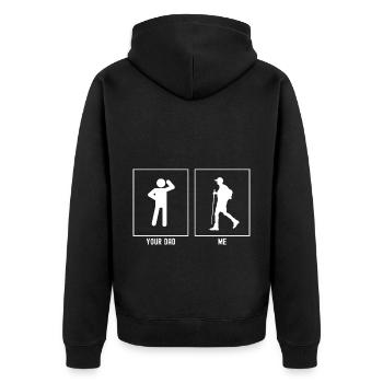 Your Father - Me - Men's Hiking - Unisex Premium Organic Zip Hoodie - black - Back - Nico (187cm)
