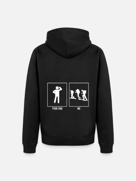 Dein Vater - Ich - Wanderer - Unisex Premium Bio Zip Hoodie - Schwarz