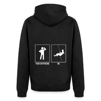 Votre ami - moi - Escalade Rappel - Veste à capuche bio Premium Unisexe - noir - Dos - Nico (187cm)