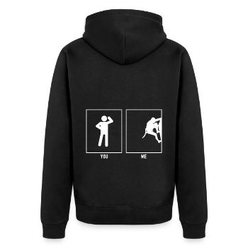 Vous - Moi - Grimper à droite - Veste à capuche bio Premium Unisexe - noir - Dos - Nico (187cm)