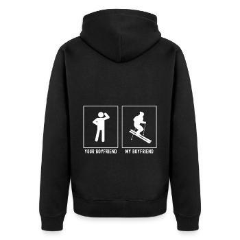 Votre ami - Mon ami - Amateur de ski - Veste à capuche bio Premium Unisexe - noir - Dos - Nico (187cm)