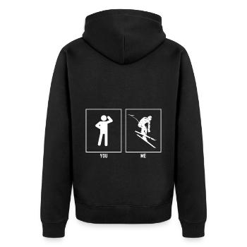 Vous - Moi - Piste de ski droite - Veste à capuche bio Premium Unisexe - noir - Dos - Nico (187cm)