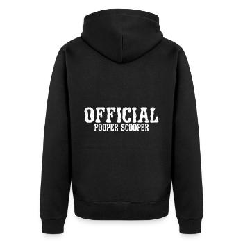 Official Pooper Scooper 21 - Unisex Premium Bio Zip Hoodie - Schwarz - Hinten - Nico (187cm)