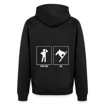 Your father - me - Cool snowboarder - Unisex Premium Organic Zip Hoodie - black - Back - Nico (187cm)