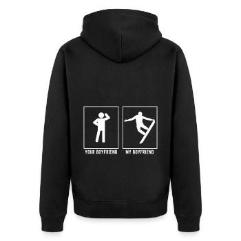 Votre ami - Mon ami - Snowboarding Extreme - Veste à capuche bio Premium Unisexe - noir - Dos - Nico (187cm)