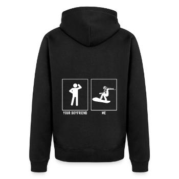 Votre ami - Moi - Snowboarding Vector - Veste à capuche bio Premium Unisexe - noir - Dos - Nico (187cm)