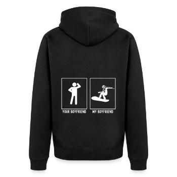 Your Friend - My Friend - Professional Snowbo - Unisex Premium Organic Zip Hoodie - black - Back - Nico (187cm)