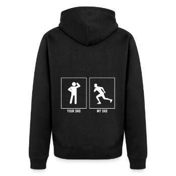 Ton Père - Mon Père - En cours - Veste à capuche bio Premium Unisexe - noir - Dos - Nico (187cm)