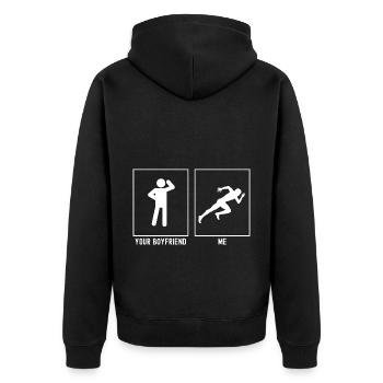 Your Friend - Me - Start of Running - Unisex Premium Organic Zip Hoodie - black - Back - Nico (187cm)