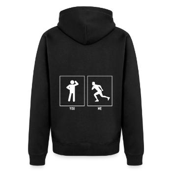 Vous - Moi - Running Hobby - Veste à capuche bio Premium Unisexe - noir - Dos - Nico (187cm)
