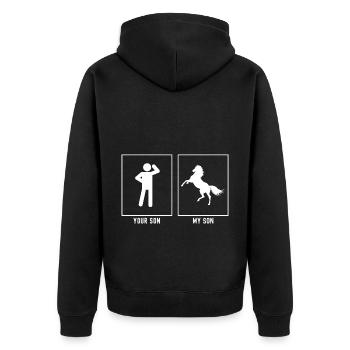 Your Son - My Son - Horse Rearing Vector - Unisex Premium Organic Zip Hoodie - black - Back - Nico (187cm)
