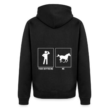 Votre ami - moi - cheval au galop - Veste à capuche bio Premium Unisexe - noir - Dos - Nico (187cm)
