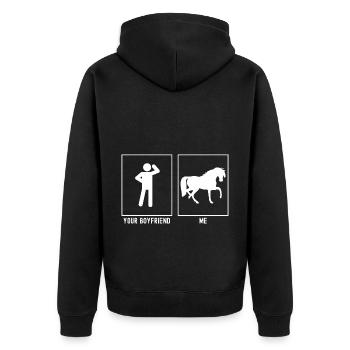 Votre ami - moi - cheval au galop - Veste à capuche bio Premium Unisexe - noir - Dos - Nico (187cm)