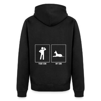 Your Son - My Son - Great Dane - Unisex Premium Organic Zip Hoodie - black - Back - Nico (187cm)